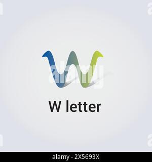 W Letter Icon Design Single Isolated Logo Design Brand Corporate Identity Various Colors Editable Template Vector Monogram Emblem Illustration Brand Stock Vector