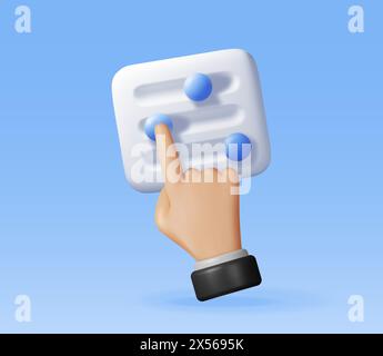 3D filter button and hand Stock Vector