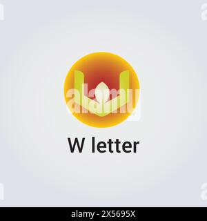 W Letter Icon Design Single Isolated Logo Design Brand Corporate Identity Various Colors Editable Template Vector Monogram Emblem Illustration Brand Stock Vector