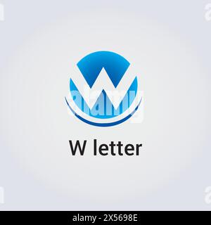 W Letter Icon Design Single Isolated Logo Design Brand Corporate Identity Various Colors Editable Template Vector Monogram Emblem Illustration Brand Stock Vector