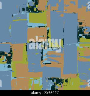 Modern Abstract Art - Vector Illustration From Original Contemporary Painting Square Colorful Composition Stock Vector