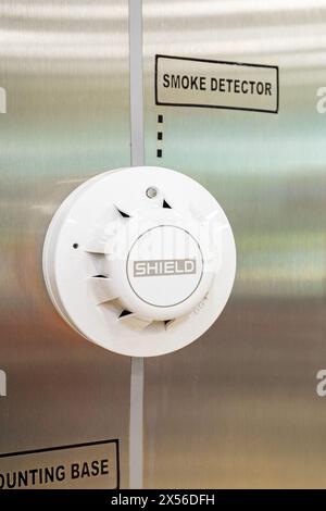 A smoke detector fire alarm, smoke detector on Wall Stock Photo
