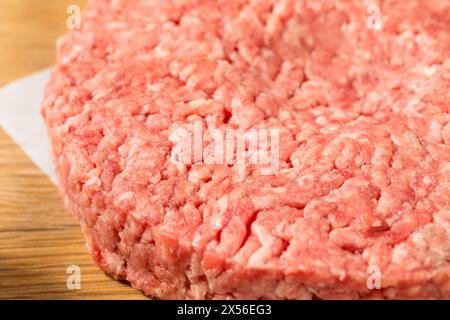 Raw Grass Fed Beef Hamburgers Ready to Cook Stock Photo
