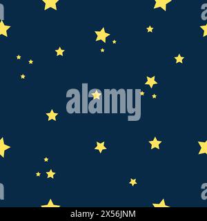 Celestial, Starry night seamless pattern, endless texture background Stock Vector