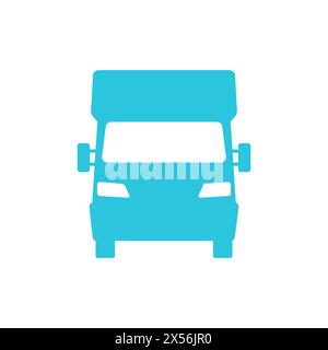 Campervan icon front view. Isolated on white background. From blue icon set. Stock Vector