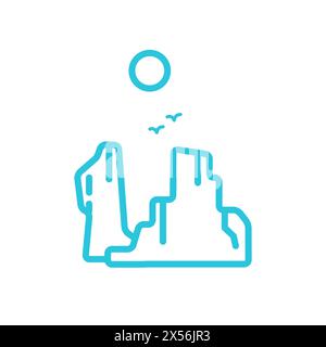 Canyon icon. isolated on white background. From blue icon set. Stock Vector