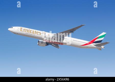 Dubai, United Arab Emirates - February 17, 2024: An Emirates Boeing 777-300ER Aircraft With The Registration Number A6-EPK At The Airport In Dubai, Un Stock Photo