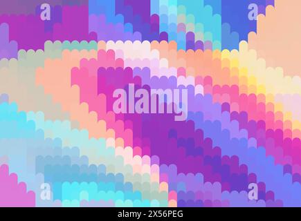 Abstract pattern by multi-colored vertical stripes with rounded ends. Vector graphic background Stock Vector