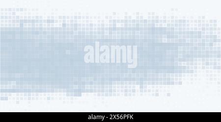 Minimal abstract light pale blue pixelated background with vanishing mosaic. Subtle vector graphic pattern Stock Vector