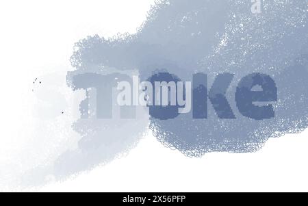 Blue gray smoke on a white background. Vector graphic illustration Stock Vector