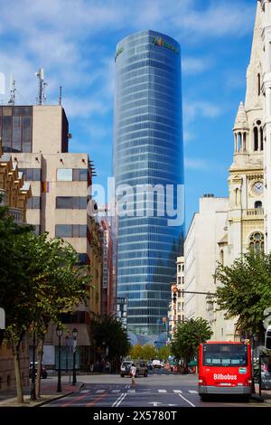 Iberdrola Tower, Bilbao, Bizkaia, Basque Country, Spain. Stock Photo