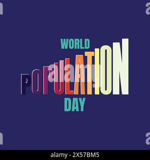 World Population Day colorful typography info-graphic concept. Population day poster, banner, template, flyer design. Population growth concept. Stock Vector