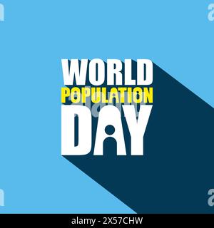 Word Population Day social media template design with creative typography vector illustration. Population icon. World population day banner, poster Stock Vector