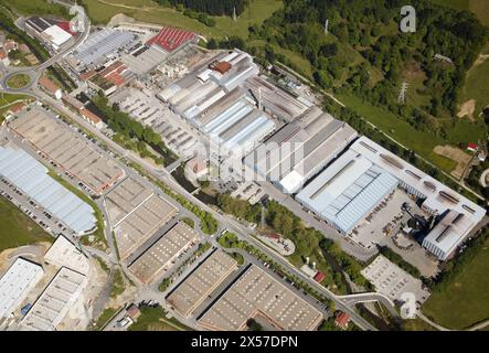 Sidenor steel mill in industrial area, Azkoitia, Guipuzcoa, Basque Country, Spain Stock Photo