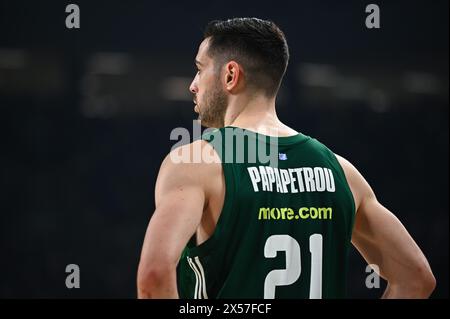 Athens, Greece. 07th May, 2024. 21 Ioannis Papapetrou of Panathinaikos Athens during the Euroleague, Playoff D, Game 5, match between Panathinaikos Athens and Maccabi Playtika Tel Aviv at Oaka Altion on May 7, 2024, in Athens, Greece. Credit: Independent Photo Agency/Alamy Live News Stock Photo