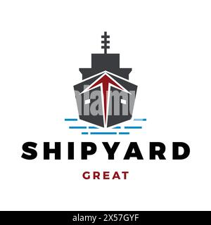 Shipyard Icon Logo Design Template Stock Vector