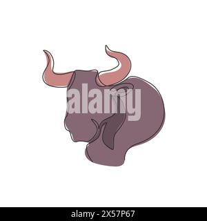 animal livestock cattle buffalo strong head curve horned modern minimal ...