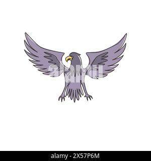 Single continuous line drawing of heroic eagle head for e-sport team ...