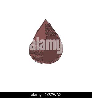 One single line drawing of whole healthy organic salak for orchard logo identity. Fresh Indonesian exotic fruitage concept for fruit garden icon. Mode Stock Vector