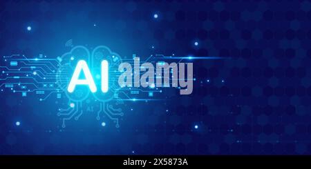 Artificial intelligence Ai self learning improving development problem solving solution tasks of future technology, ai graphics computer chip brain me Stock Photo