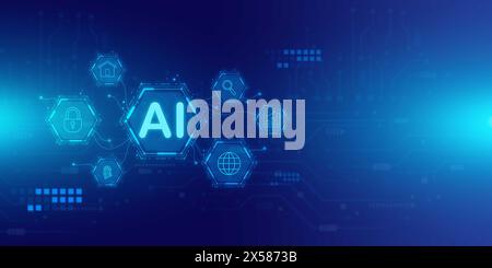 Artificial intelligence Ai self learning improving development problem solving solution tasks of future technology, ai graphics computer chip brain me Stock Photo