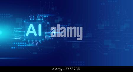 Artificial intelligence Ai self learning improving development problem solving solution tasks of future technology, ai graphics computer chip brain me Stock Photo