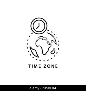 Time zone vector line icon. Simple element illustration. time zone outline icon from travel concept. Can be used for web and mobile Stock Vector