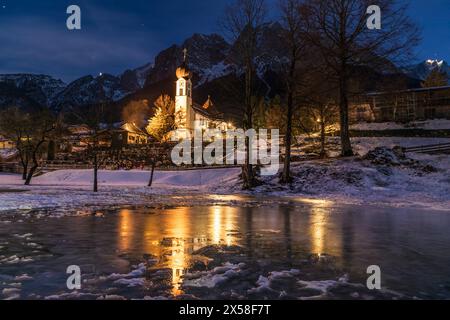 geography / travel, Germany, Bavaria, Grainau, church St. Johannes of the baptist in Grainau, ADDITIONAL-RIGHTS-CLEARANCE-INFO-NOT-AVAILABLE Stock Photo