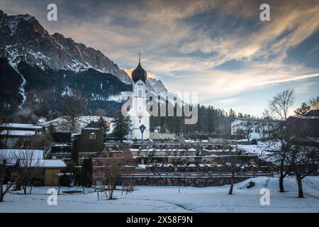 geography / travel, Germany, Bavaria, Grainau, church St. Johannes of the baptist in Grainau, ADDITIONAL-RIGHTS-CLEARANCE-INFO-NOT-AVAILABLE Stock Photo