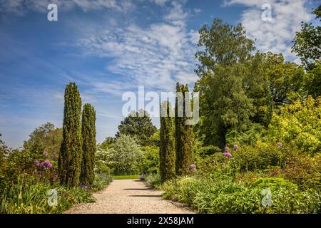 geography / travel, Germany, Bavaria, Freising, in the courtyard garden of Freising, Upper Bavaria, ADDITIONAL-RIGHTS-CLEARANCE-INFO-NOT-AVAILABLE Stock Photo