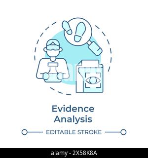 Evidence analysis soft blue concept icon Stock Vector