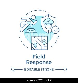 Field response soft blue concept icon Stock Vector