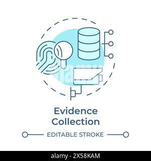 Evidence collection soft blue concept icon Stock Vector