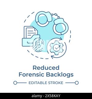 Reduced forensic backlogs soft blue concept icon Stock Vector