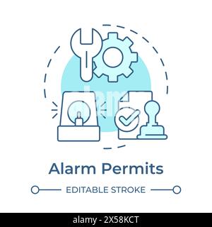 Alarm permits soft blue concept icon Stock Vector