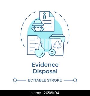 Evidence disposal soft blue concept icon Stock Vector