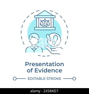 Presentation of evidence soft blue concept icon Stock Vector