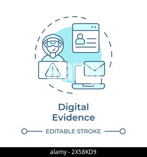 Digital evidence soft blue concept icon Stock Vector