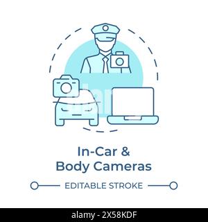 In car and body cameras soft blue concept icon Stock Vector