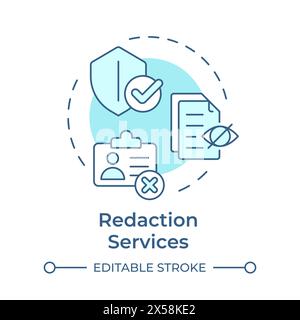 Redaction services soft blue concept icon Stock Vector
