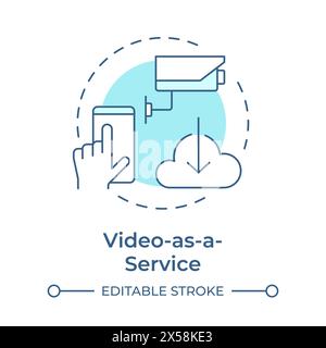 Video as a service soft blue concept icon Stock Vector