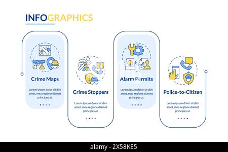 Public security measures rectangle infographic template Stock Vector