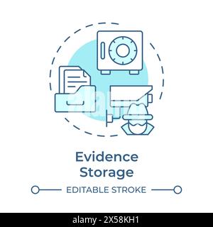 Evidence storage soft blue concept icon Stock Vector