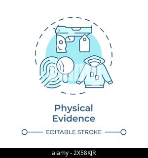 Physical evidence soft blue concept icon Stock Vector
