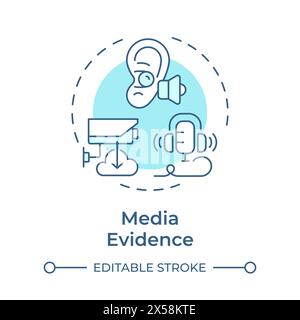 Media evidence soft blue concept icon Stock Vector