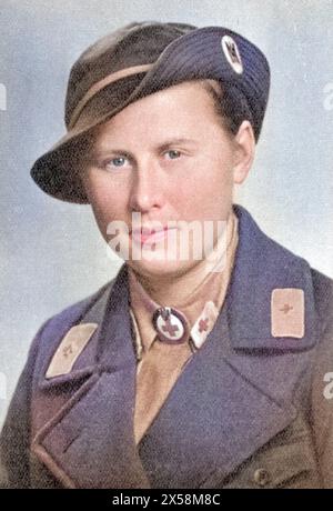 Second World War / WWII, medical corps organisation / medical service, nurse of the German red cross in war uniform, October 1939, EDITORIAL-USE-ONLY Stock Photo