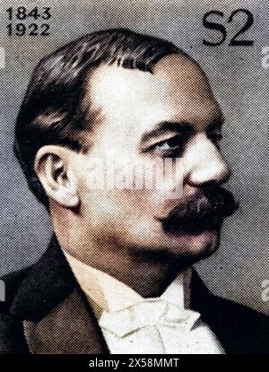 Ziehrer, Carl Michael, 2.5.1843 - 14.11.1922, Austrian composer, conductor, portrait, stamp, ADDITIONAL-RIGHTS-CLEARANCE-INFO-NOT-AVAILABLE Stock Photo