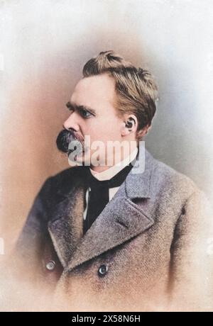 Nietzsche, Friedrich, 15.10.1844 - 25.8.1900, German philosopher, portrait, circa 1880 , ADDITIONAL-RIGHTS-CLEARANCE-INFO-NOT-AVAILABLE Stock Photo