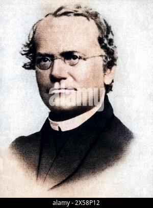 Mendel, Gregor Johann, 22.7.1822 - 6.1.1884, Austrian medic / physician (biologist), portrait, ADDITIONAL-RIGHTS-CLEARANCE-INFO-NOT-AVAILABLE Stock Photo