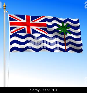 British Indian Ocean Territory waving flag, UK overseas territory, vector illustration Stock Vector